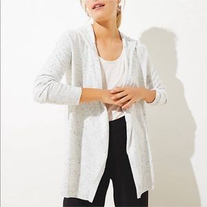 LOFT White Marled Cardigan